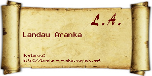 Landau Aranka névjegykártya