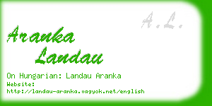 aranka landau business card